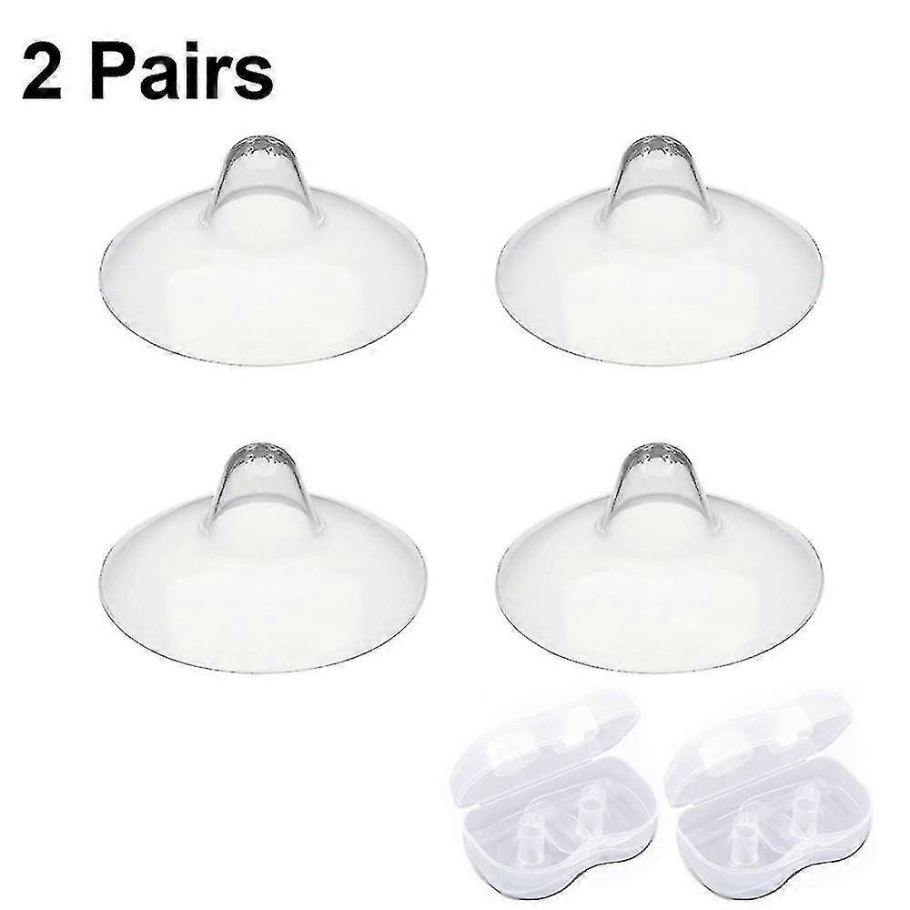 2 Pairs Contact Nipple Shield, Nippleshield For Breastfeeding With Latch Difficulties Or Flat Or Inverted Nipples