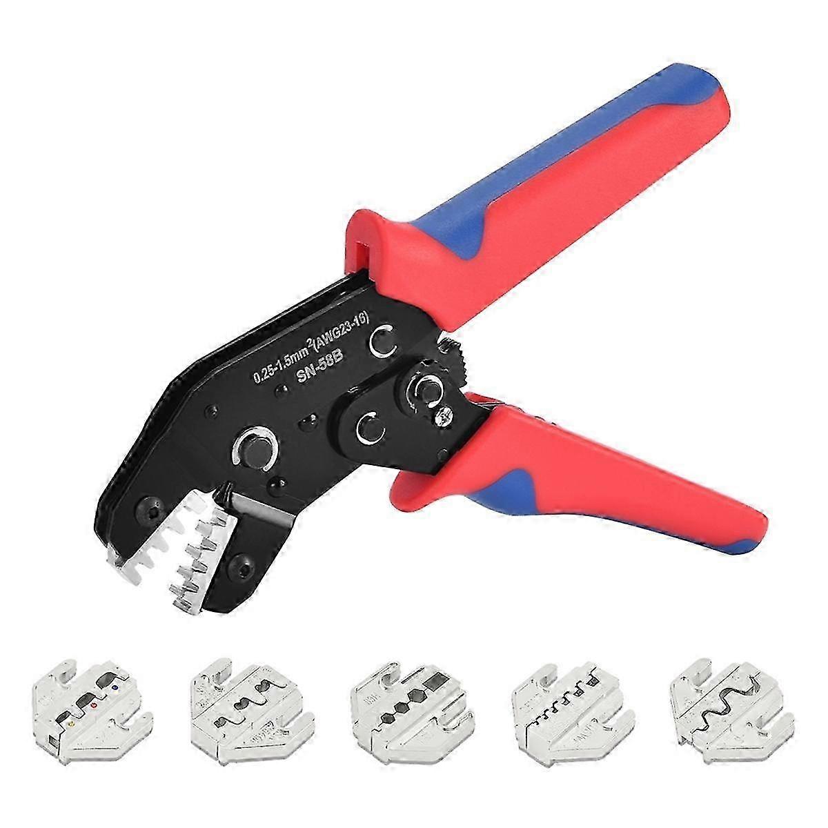 SN-58B Automotive Plug-in Crimping Pliers compatible withHeat Shrink, Nylon, Non-Insulated Connector
