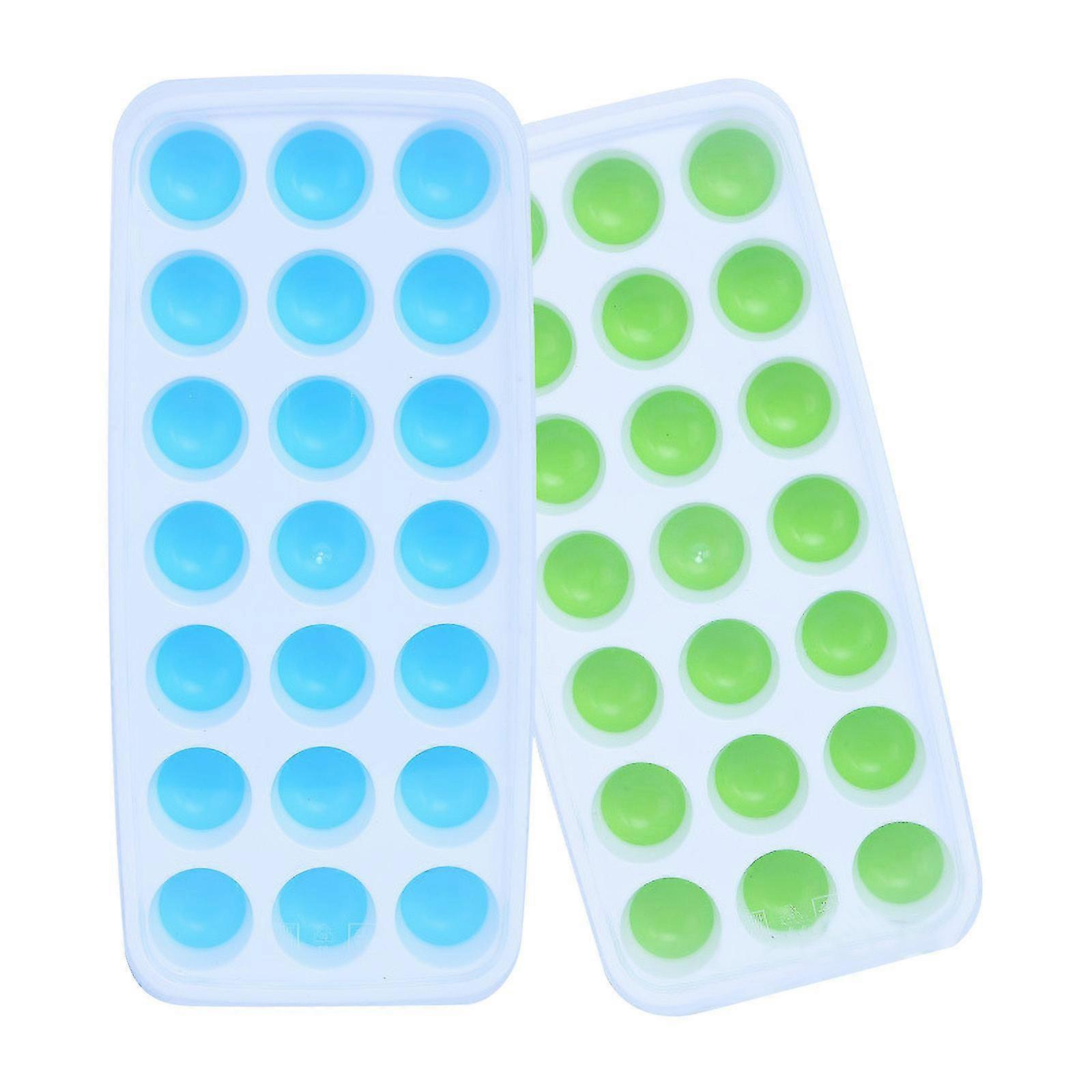 Silicone Ice Tray With Lid 21-cell Round Stackable Diy Ice Tray Mold