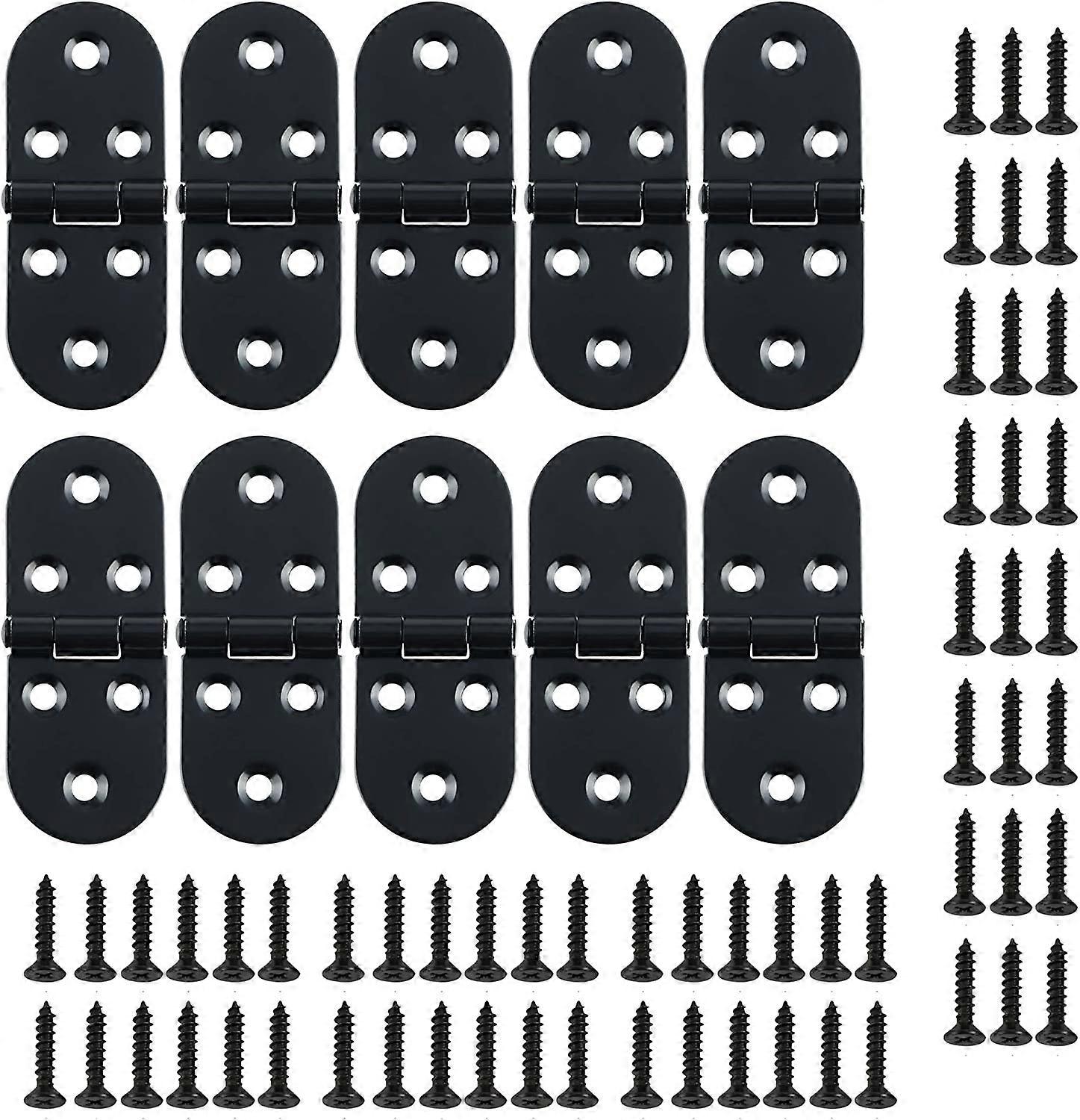 10 Pcs Stainless Steel Sewing Machine Table Folding Flip Top Hinge,Black Finish