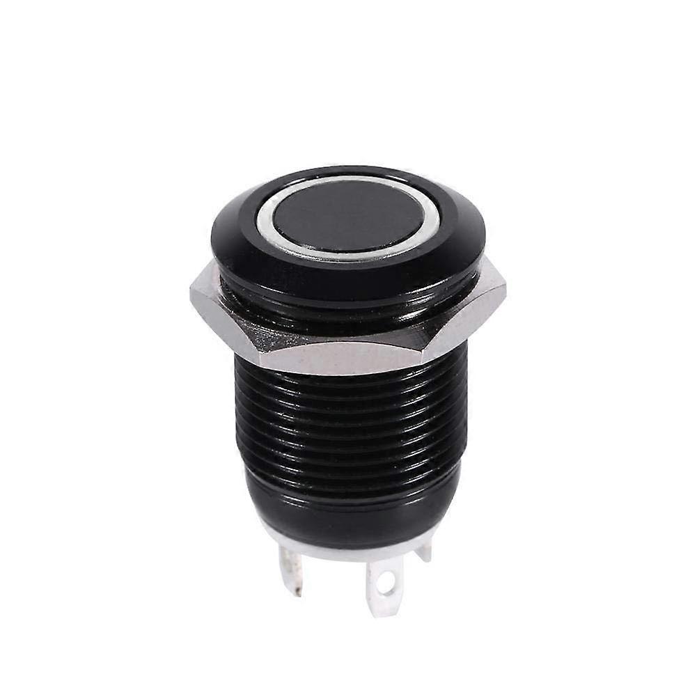 12mm Momentary Push Button Switch 12v LED Light Car Switch Metal Momentary Push Switch On Off Latching(White LED Light) Vandal Proof Switch 3v