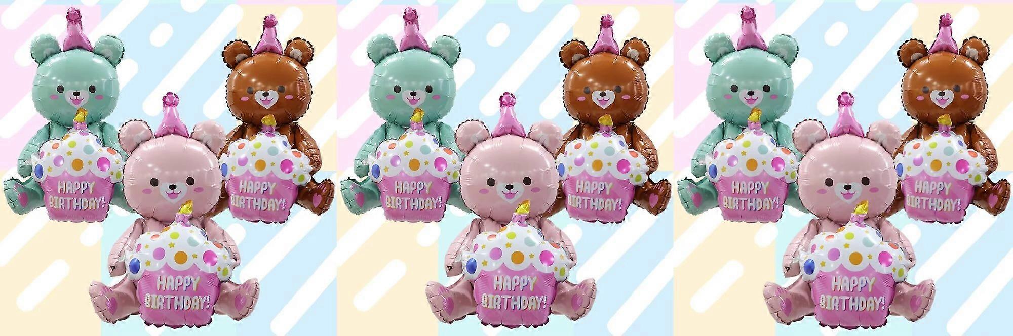 9Pcs Bear Balloon 80*57cm Brown