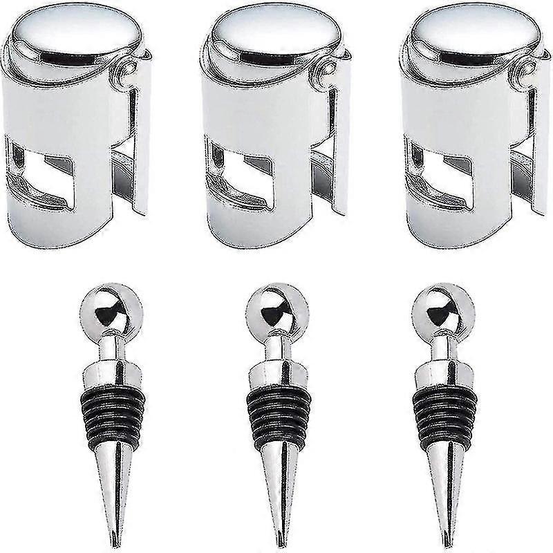 3 Wine Corks And 3 Champagne Corks