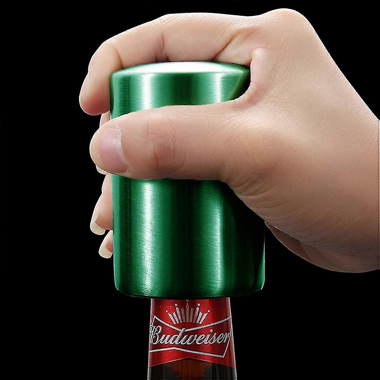 Stainless Beer Bottle Cap Opener,push Down Automatic Magnetic Beer Opener