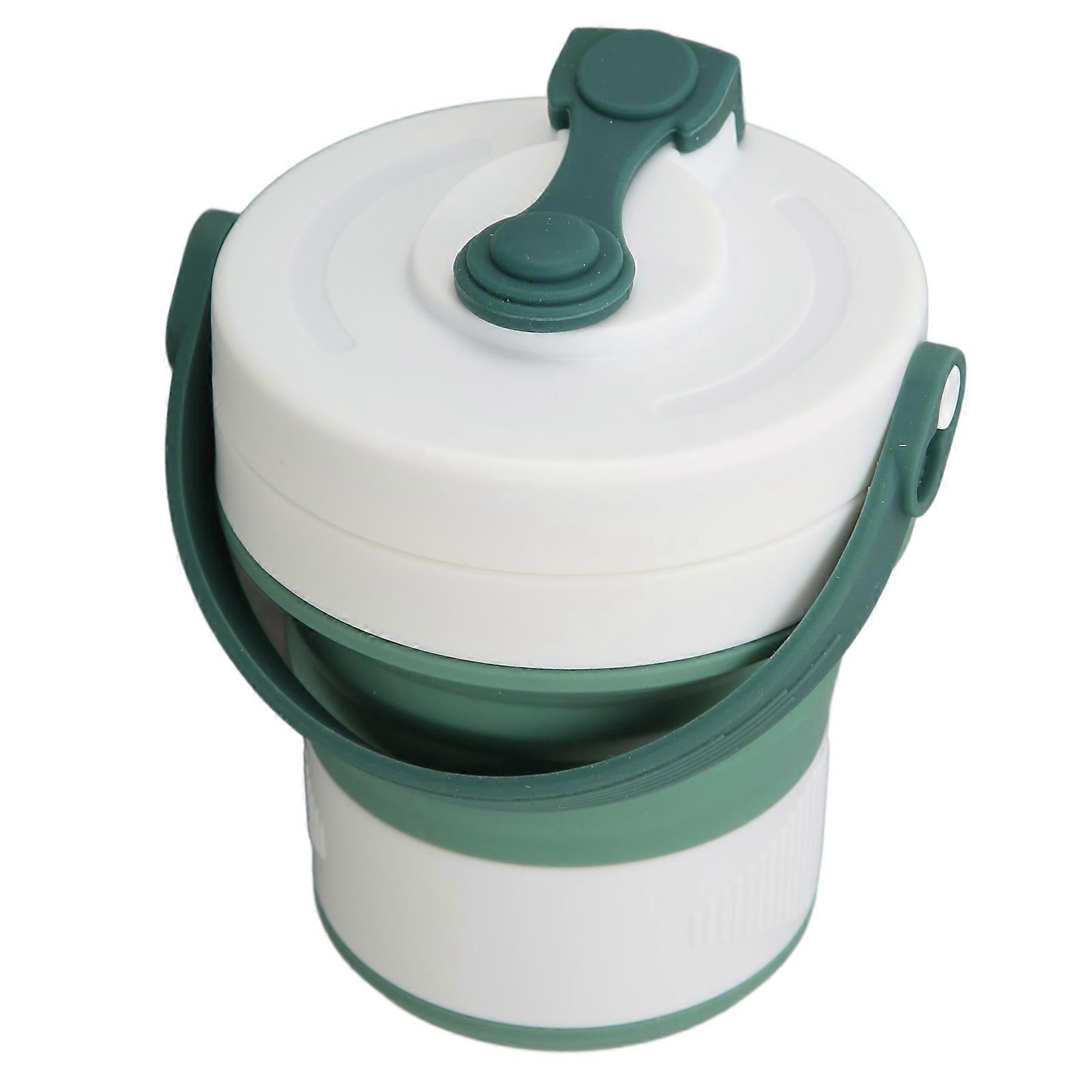 Silicone Folding Cup 450ml Light Green Color Portable Good Sealing Performance Sports Cup for Travel