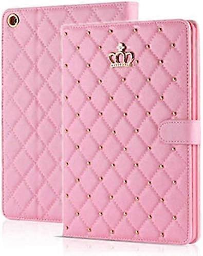 iPad 9η/8η/7ης γενιάς περίπτωση Crown Bling Diamond χαριτωμένη κομψή PU Leather Smart Auto Sleep / Wake Stand αντικραδασμική θήκη (ροζ)Μάρκα: Topwin