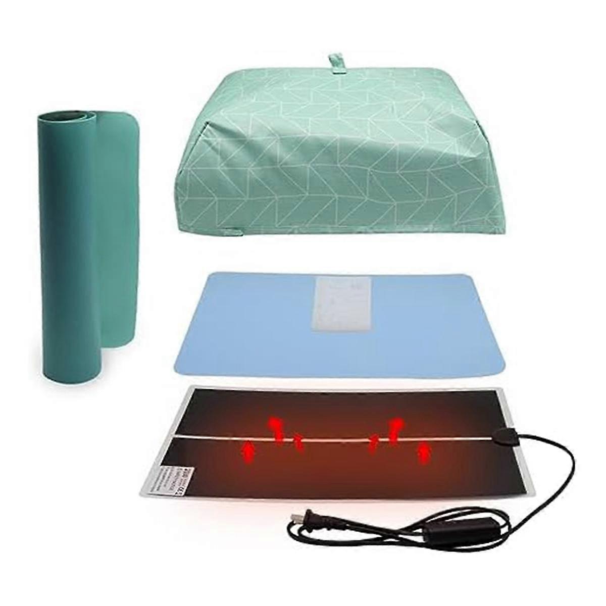 Resin Heating Pad Kit with Timer and Lid, Resin Curing Pad, Epoxy Drying Pad for Key Chains, DIY En
