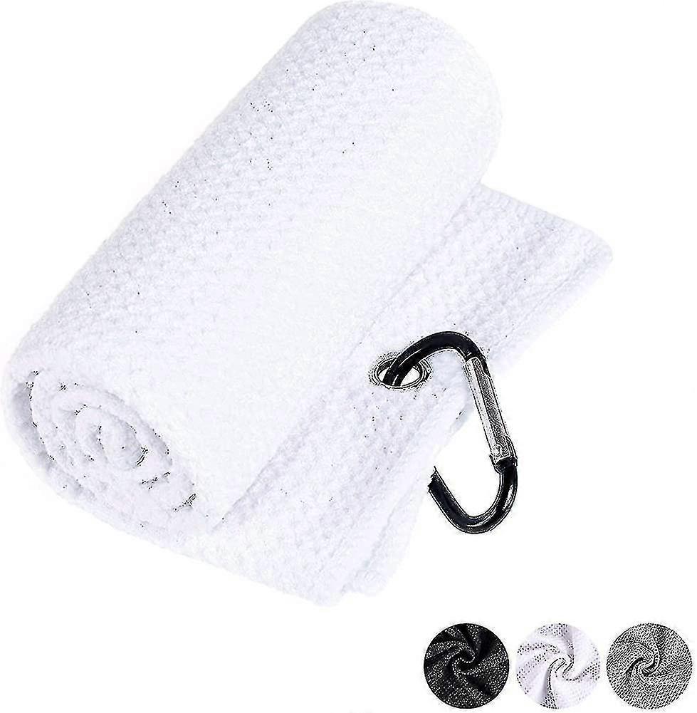 Tri-fold Golf Towel 41x53cm Premium Microfiber Fabric Waffle Pattern With Heavy
