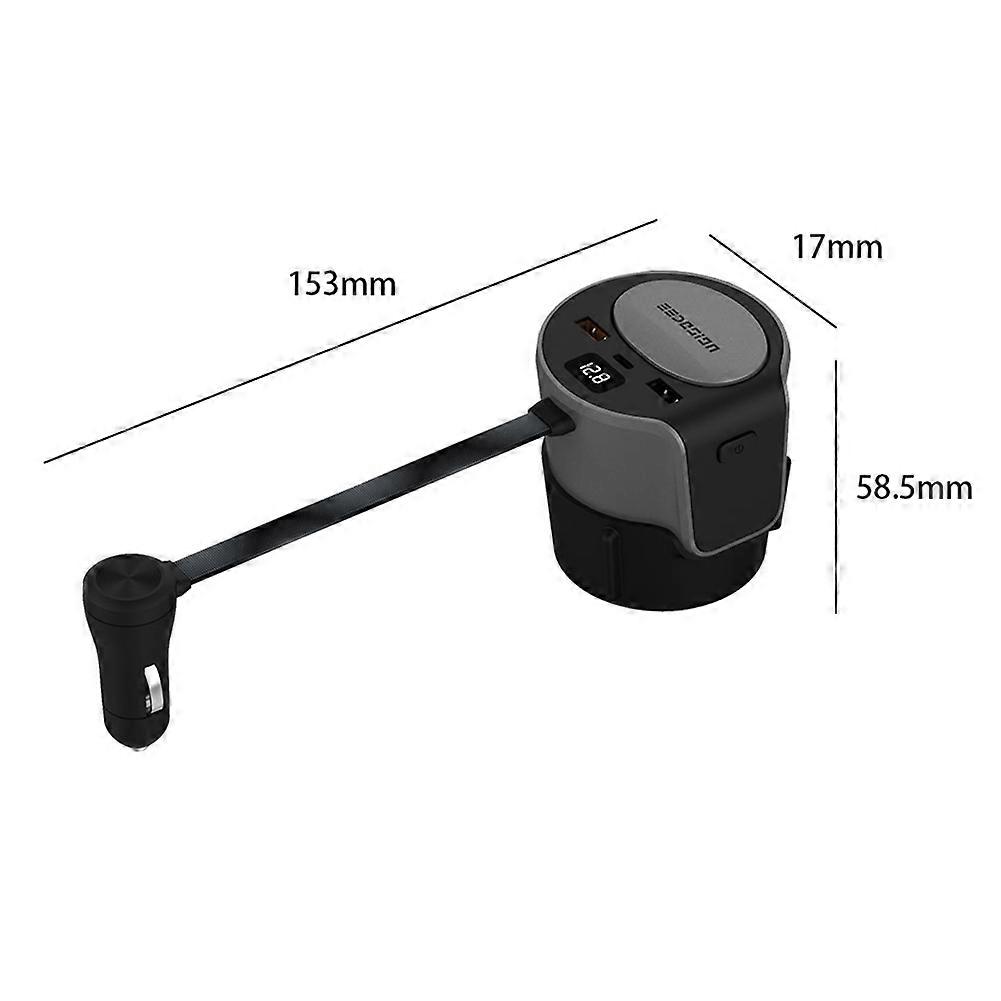 Mini Docking Station 65W QC3.0 Quick Charge Car Adapter Voltage Detection for Tesla Water Cup Positions for Tesla Model 3 / Y