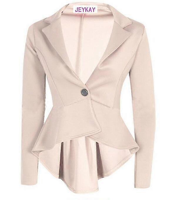 Asymmetrical High Low Pleated Casual Suit Blazer Jacket