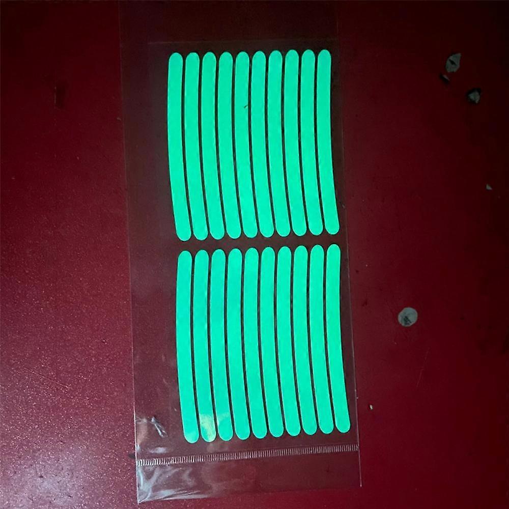 20pcs Bicycle Car Wheel Hub Sticker High Reflective Stripe Tape for Riding Night Driving Safety Luminous Universal Stickers