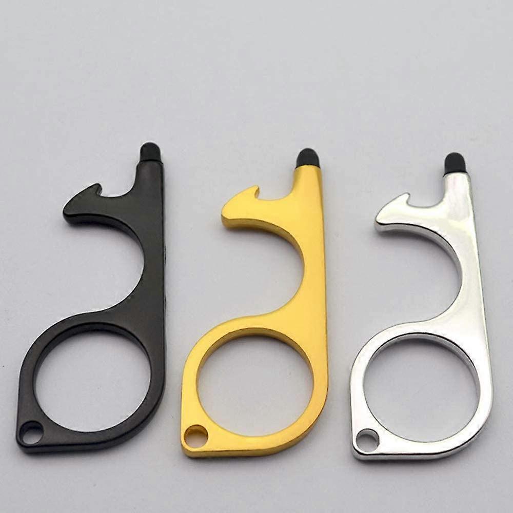 Color Contactless Door Opener Tool Free Key with Stylus Support for Touchscreens, Pulling Handles and Button Pusher No Touch Keychain Tool(3pcs, multi