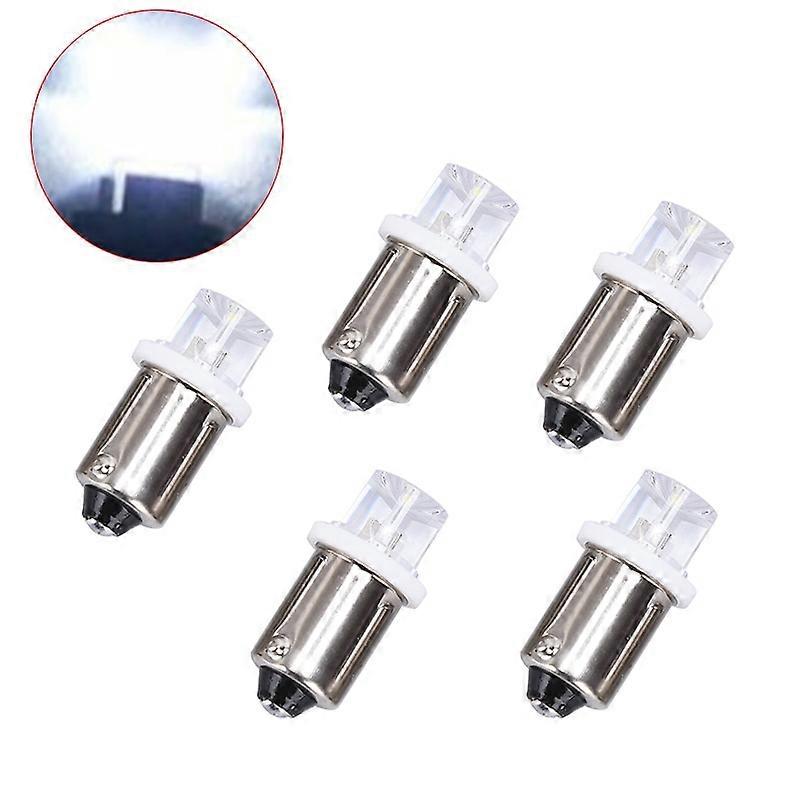 5pcs Low Power 12V 24V BA9S LED Indicator Bulb License Plate Bulb Instrument Bulb Detector Lamp white