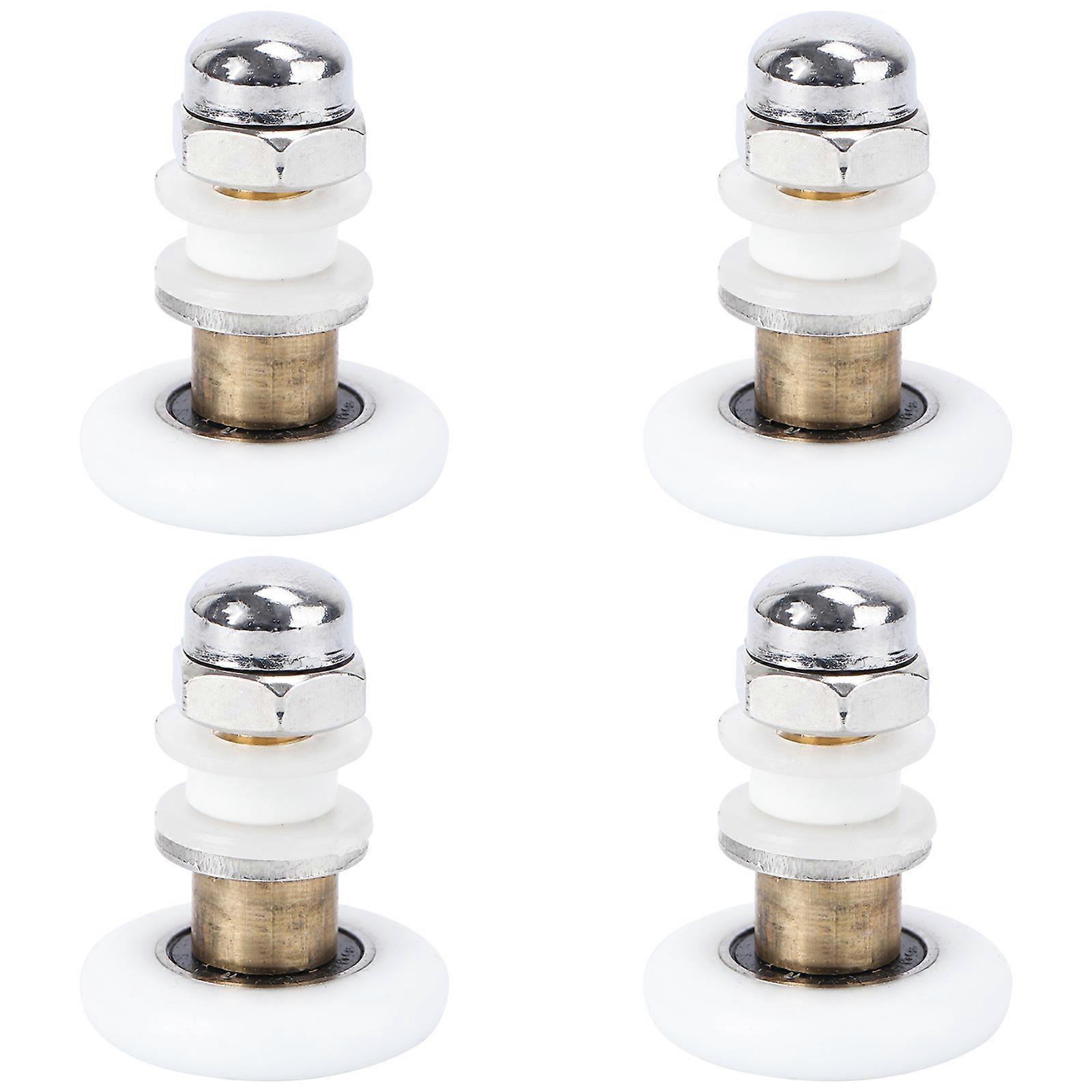 4 stk kobber brusedør ruller løbere hjul remskiver guider hjem badeværelse DIY reservedele