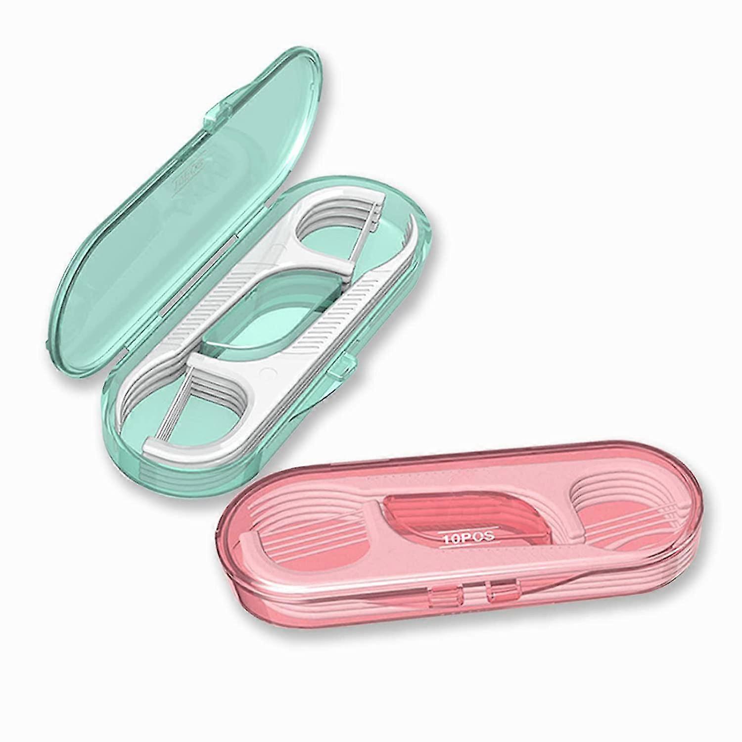 2-piece Floss Case Travel, Floss Stick On-the-go Carry Case, Floss Carrying Travel Case Ultra-slim Floss Sticks, Toothpicks For Teeth Cleaning