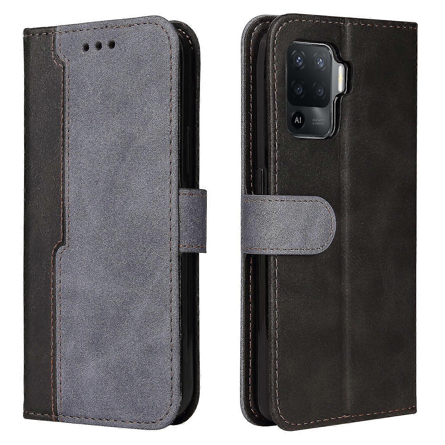 Compatible With Oppo A94 4g Cover Protective Pu Leather Magnet Closure Wallet Flip Case With Card Slots Stand - Red