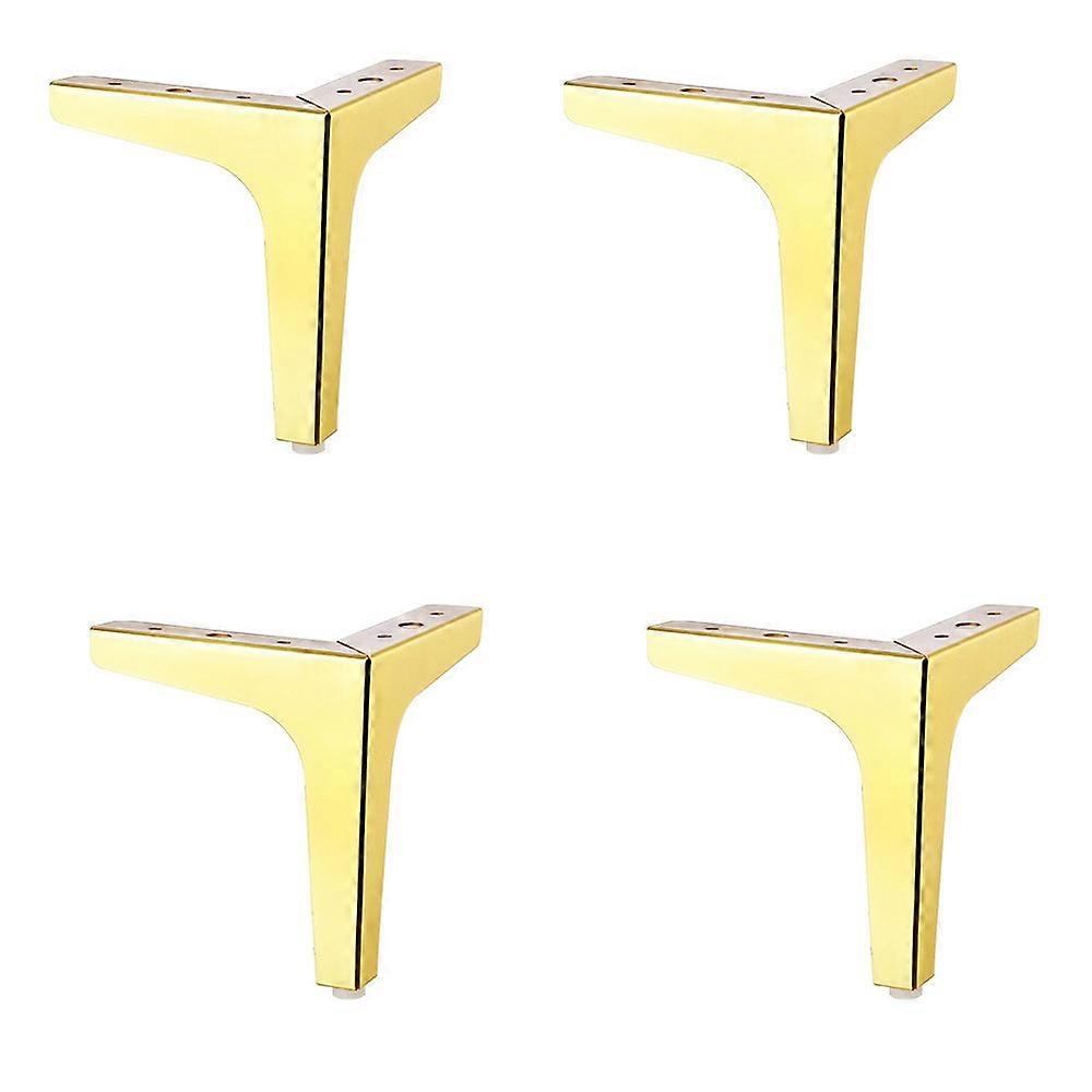 (15cm)Set of 4 Gold Metal Triangle Bed Legs DIY Furniture Sofa Legs with Screws