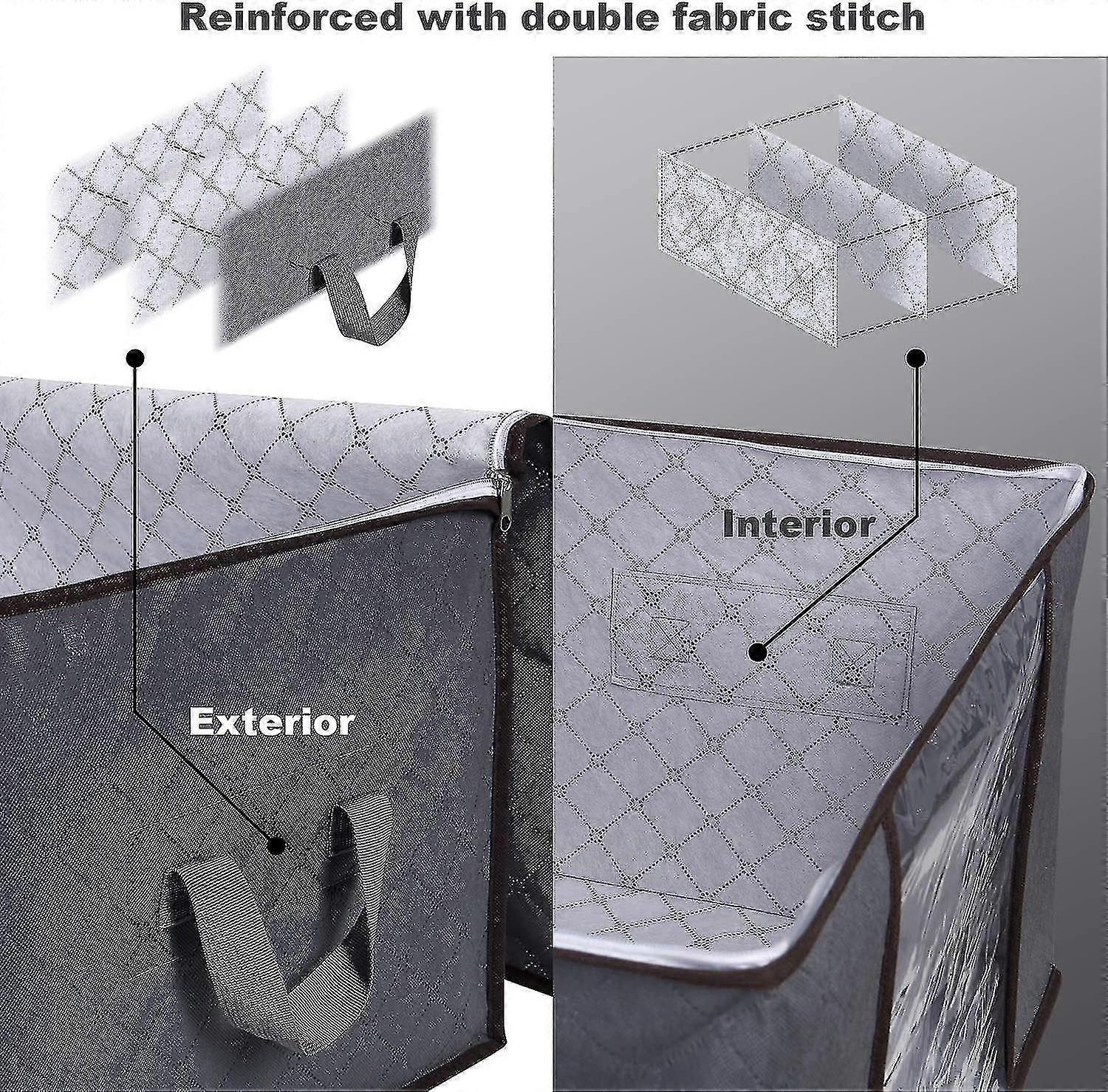 Fong Large Capacity Clothing Organizer With Reinforced Handling Of Thick Fabric Quilts, Blankets, Bedding