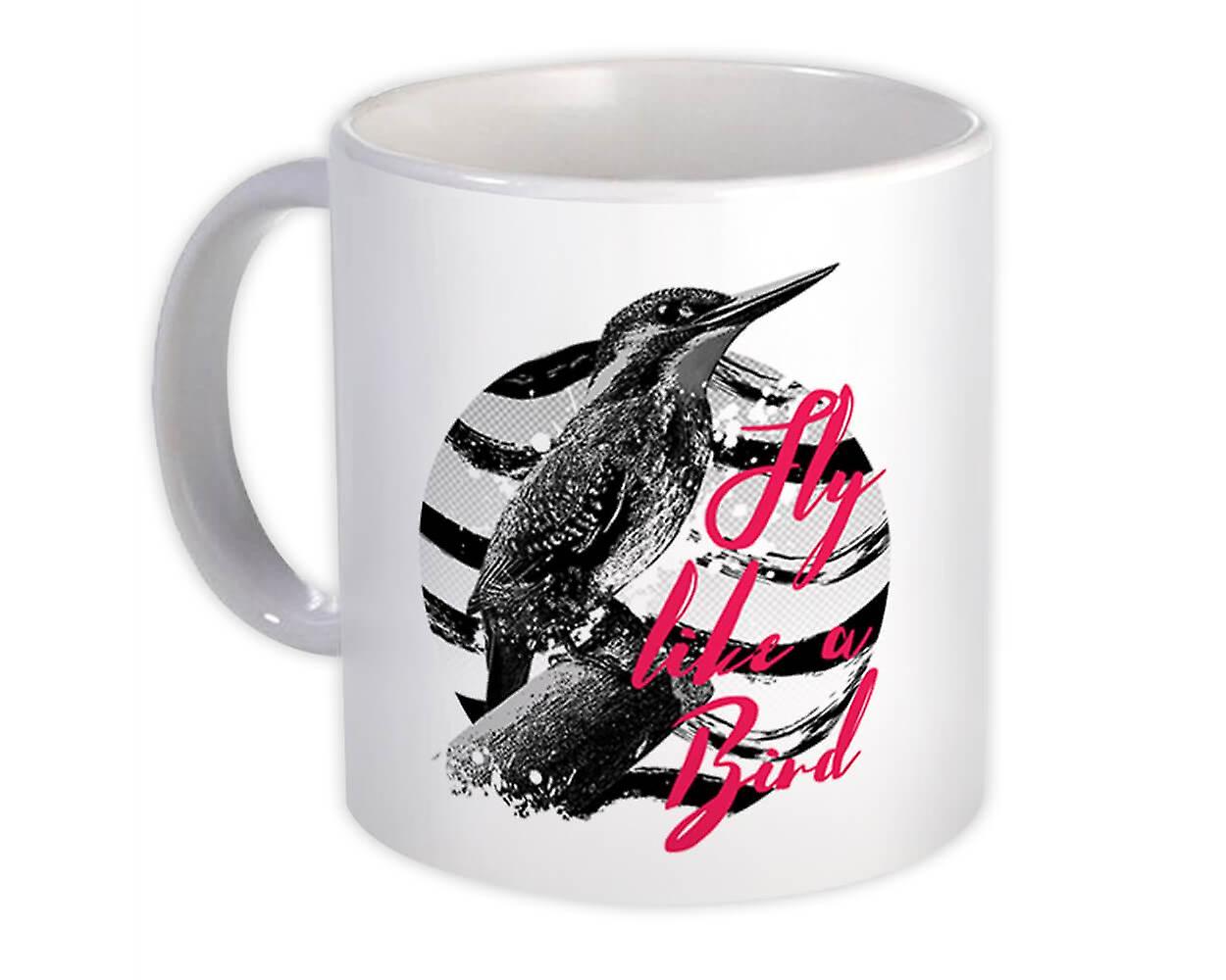 Gift Mug: Hummingbird Grayscale