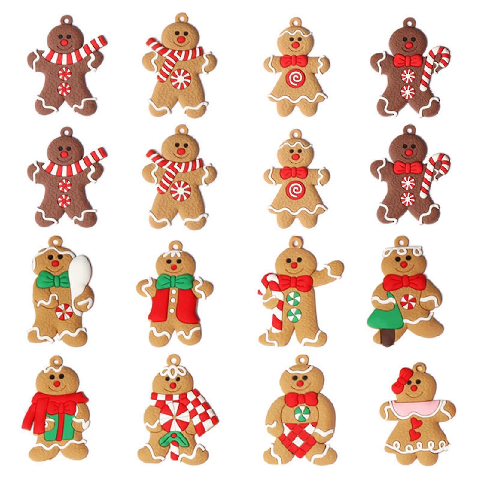 Gingerbread Man Pendants Ornaments No Fading And Good Elasticity For Christmas Party Decorations,F