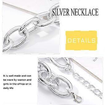 Danshinbow Collana Choker Sfera Geometrica Regolabile - Gioielli Punk In Lega Per Donne E Ragazze (Argento)