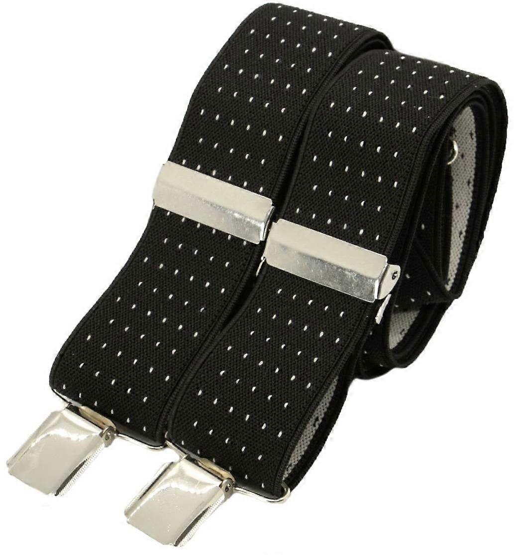 David Van Hagen Polka Dot 35mm Braces - Black