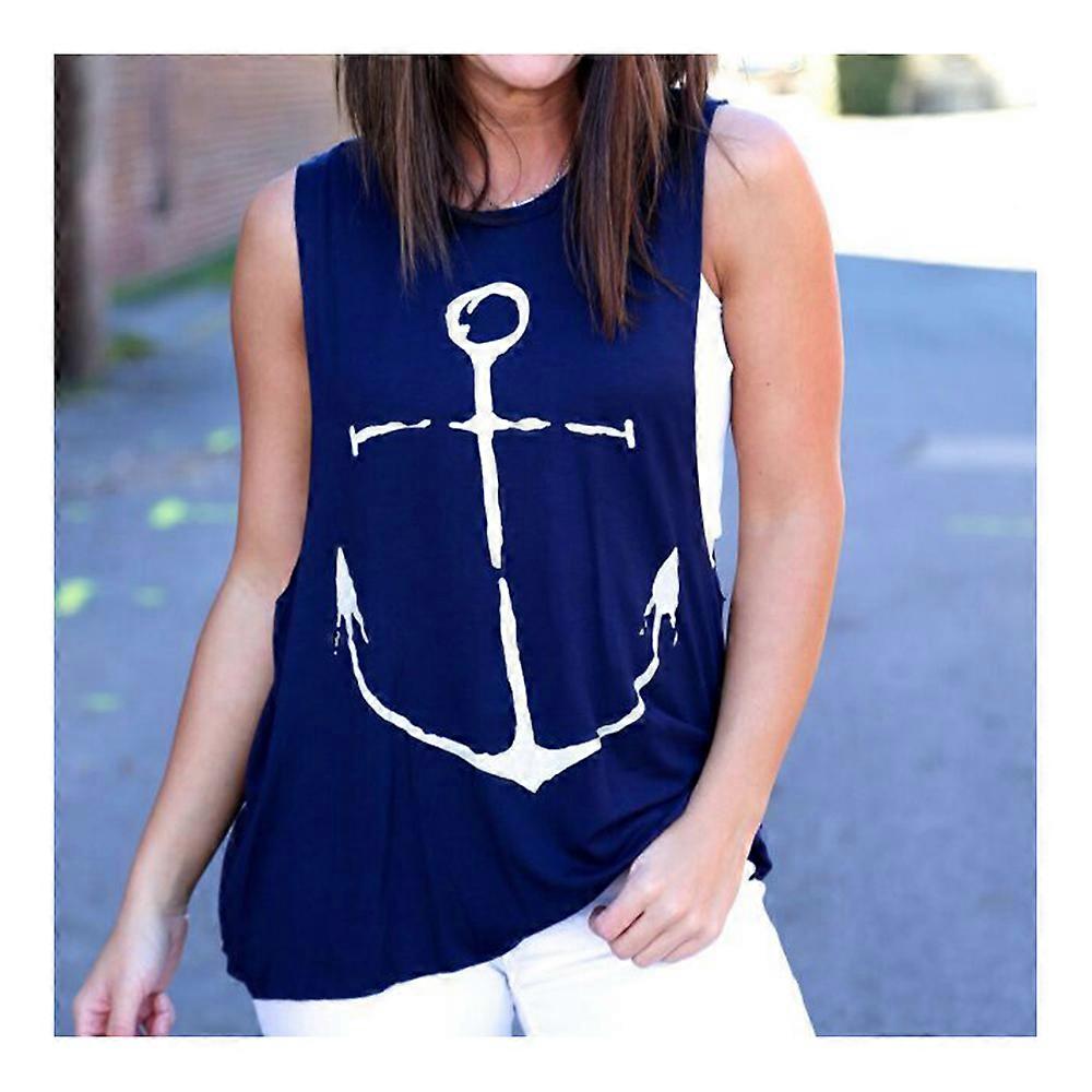 Loose Anchor Printing Chiffon Vest