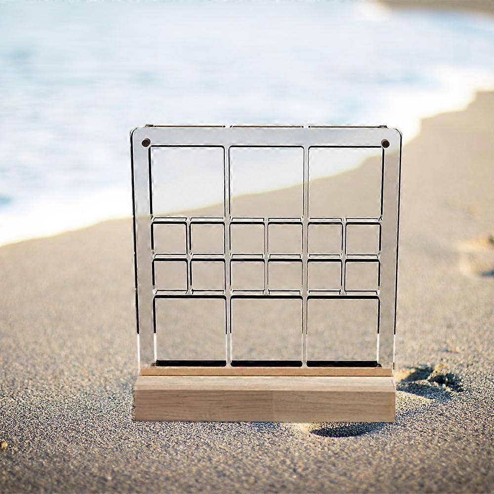 Acryl magnetische zeeschelp Display Box, Seashell Collection Box en sieraden Display Box, collectie van schelpen voor Display (Blend grids, vierkant), T