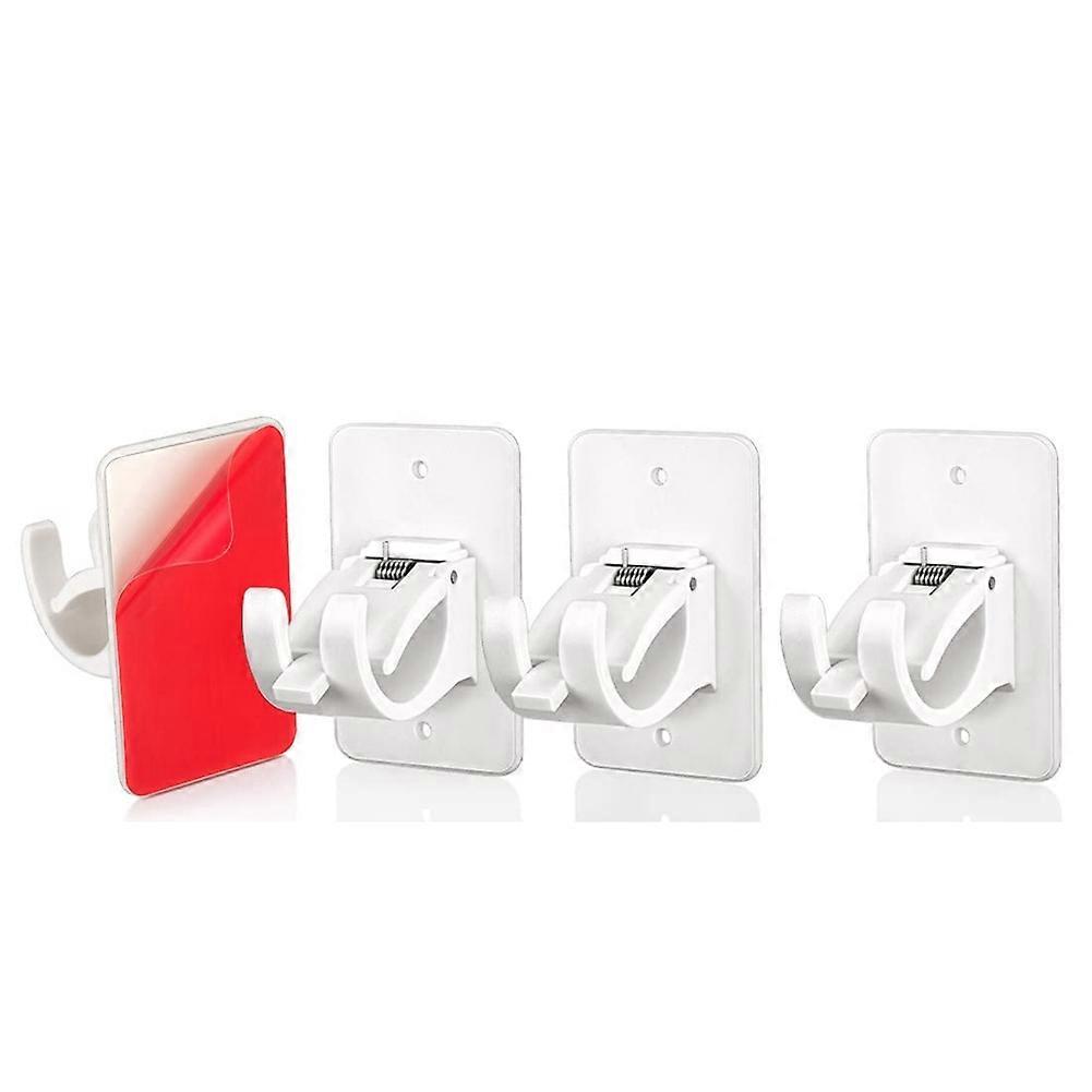Curtain Rod Bracket Holder 4 PCS, Adhesive Crossbar , No Drill Rods Hanger Wall Mount Hooks Drapery