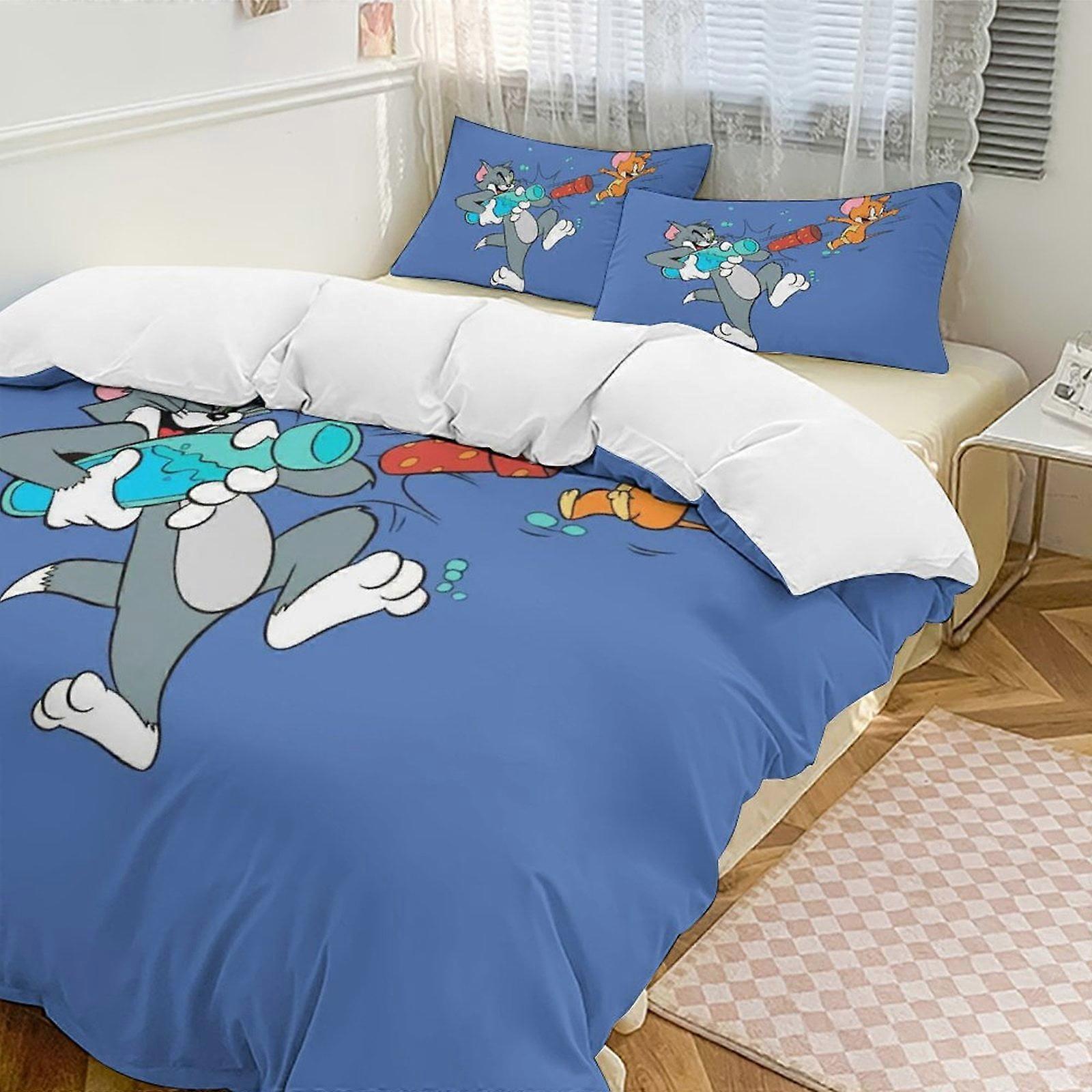 Bedding set WY463 Tom And JerryCartoon Collection 3-Piece Comforter Set, Personalized Bedding Decor for Kids And Teens  Bed Sheets ZA463