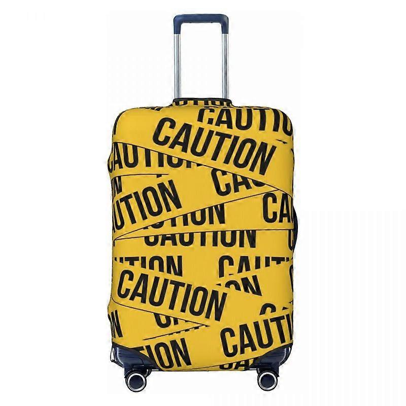 Caution Tape Pattern Suitcase Cover Crime Scene Flight Cruise Trip Elastic Luggage Accesories Protection