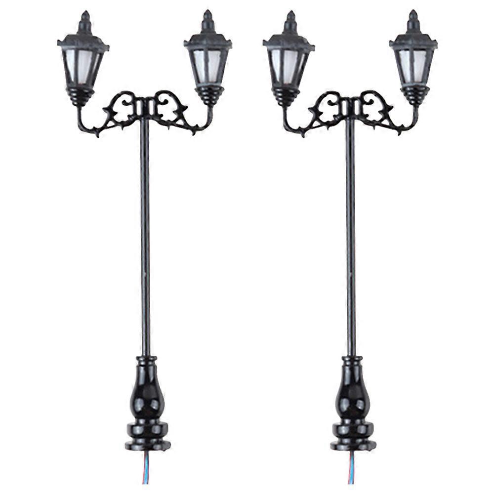 2pcs Diy Sand Table Yard Lights Street Light Models Construction Sand Table Making Material 1:87