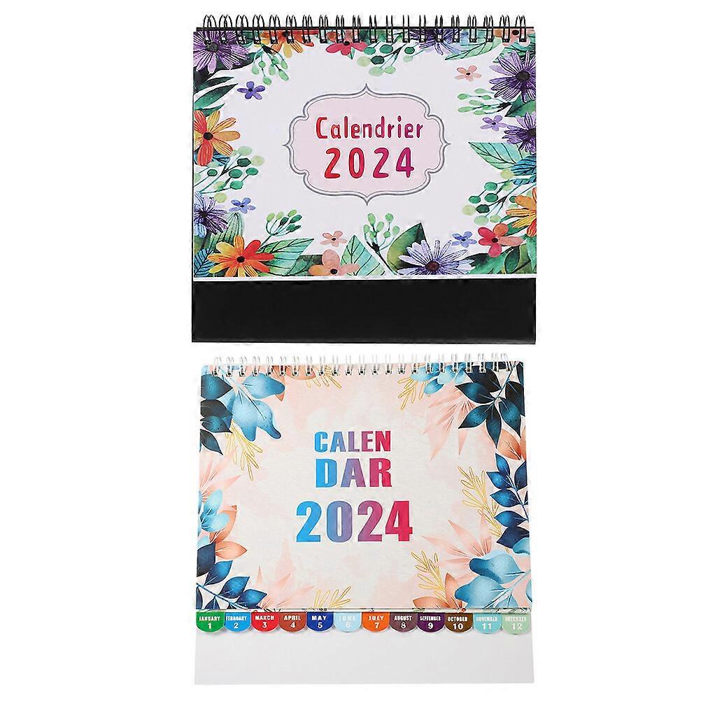 2kpl pöytäkalenterin pysyvä kalenteri Englanninkielinen työpöytäkalenteri toimistolle Etusivu Flip Calendar sisustus