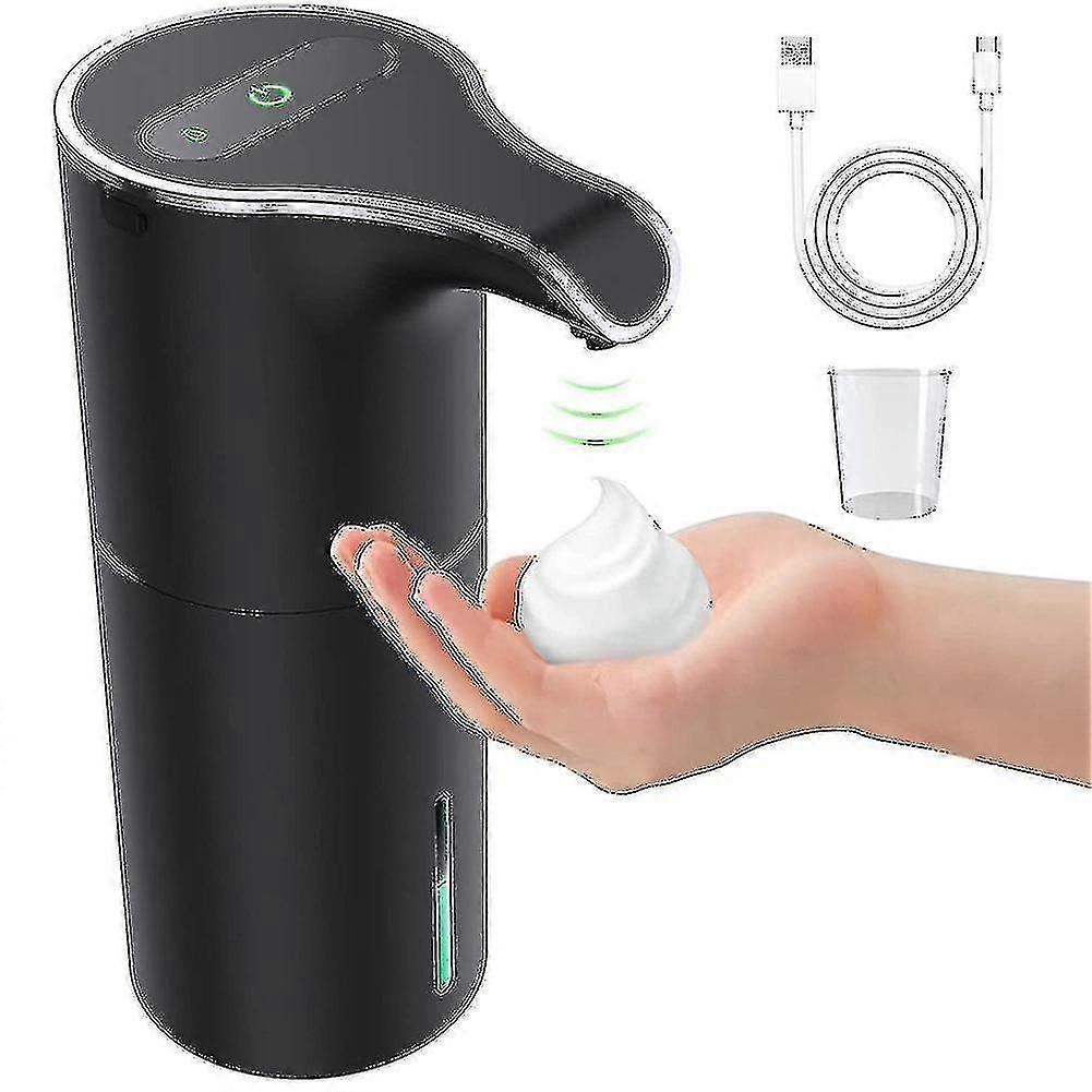Automatic Soap Dispenser Black, Foam Soap Dispenser Rechargeable Touchless Bathroom Automatic Soap D