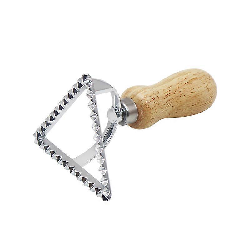 The triangle-Cookie Mold Zinc Alloy Dim Sum Pastry Dumplings Embossed Leather Edge Biscuits Mold Wooden Handle Stainless Steel Cutter Wheel