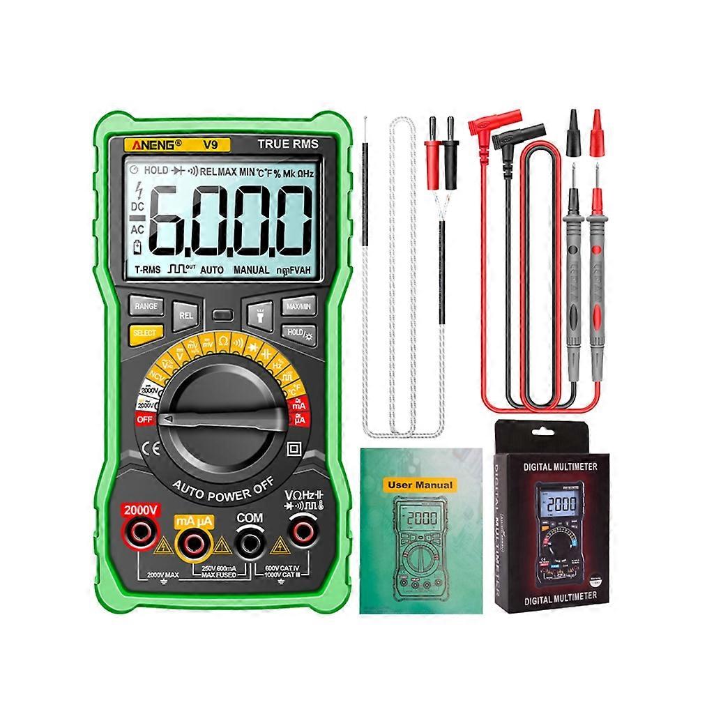 2000V Digital Multimeter 6000 Counts TRMS Auto-Ranging Volt-Meter Ammeter NCV-