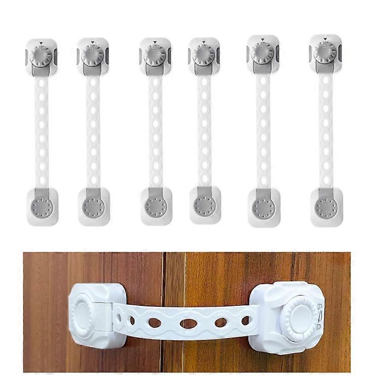 Set of 6 Baby Safety Locks, Latches Child/Baby Cupboard Blockers, for Fridges, Dressers, Clear Doors and Windows