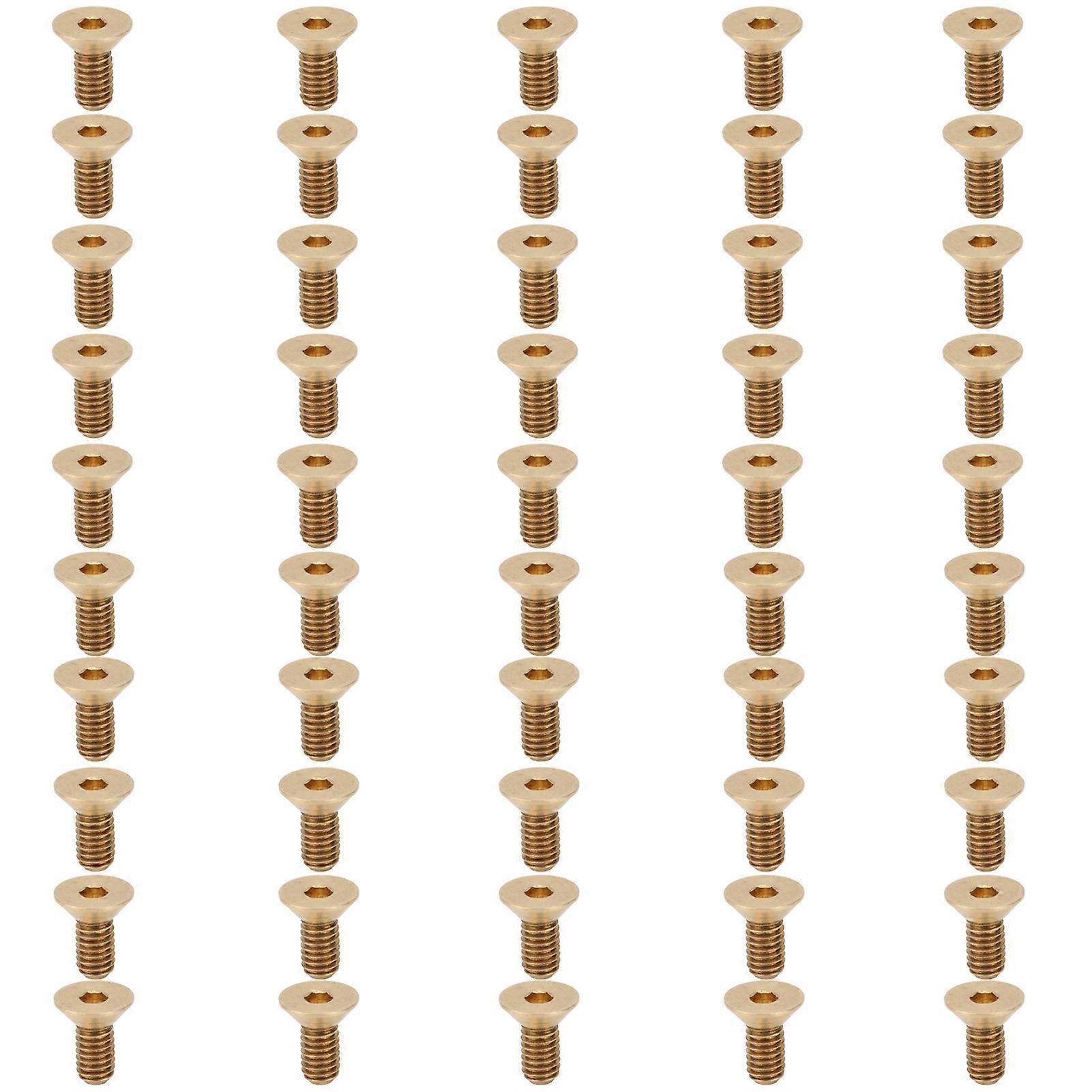 50Pcs Flat Hex Socket Screw Copper Countersunk Head Fastener Hardware Industrial Supplies M4M4x9