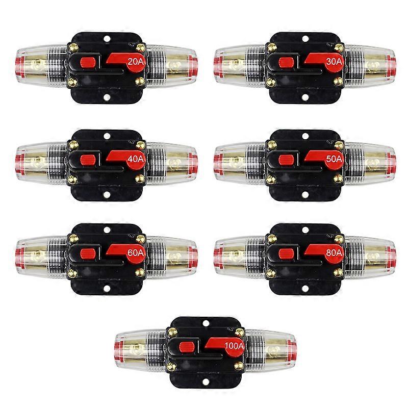 20A 30A 40A 50A 60A 80A 100A Car Circuit Breaker 12V 24V DC Car Truck Audio Resettable Fuse Circuit Breaker