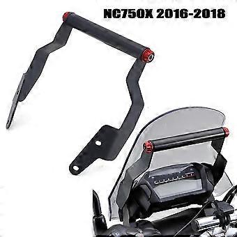 Cnc Stand Holder Phone Mobile Phone Gps Plate Bracket For Honda Nc750x 2016-2017 Nc 750 X Black