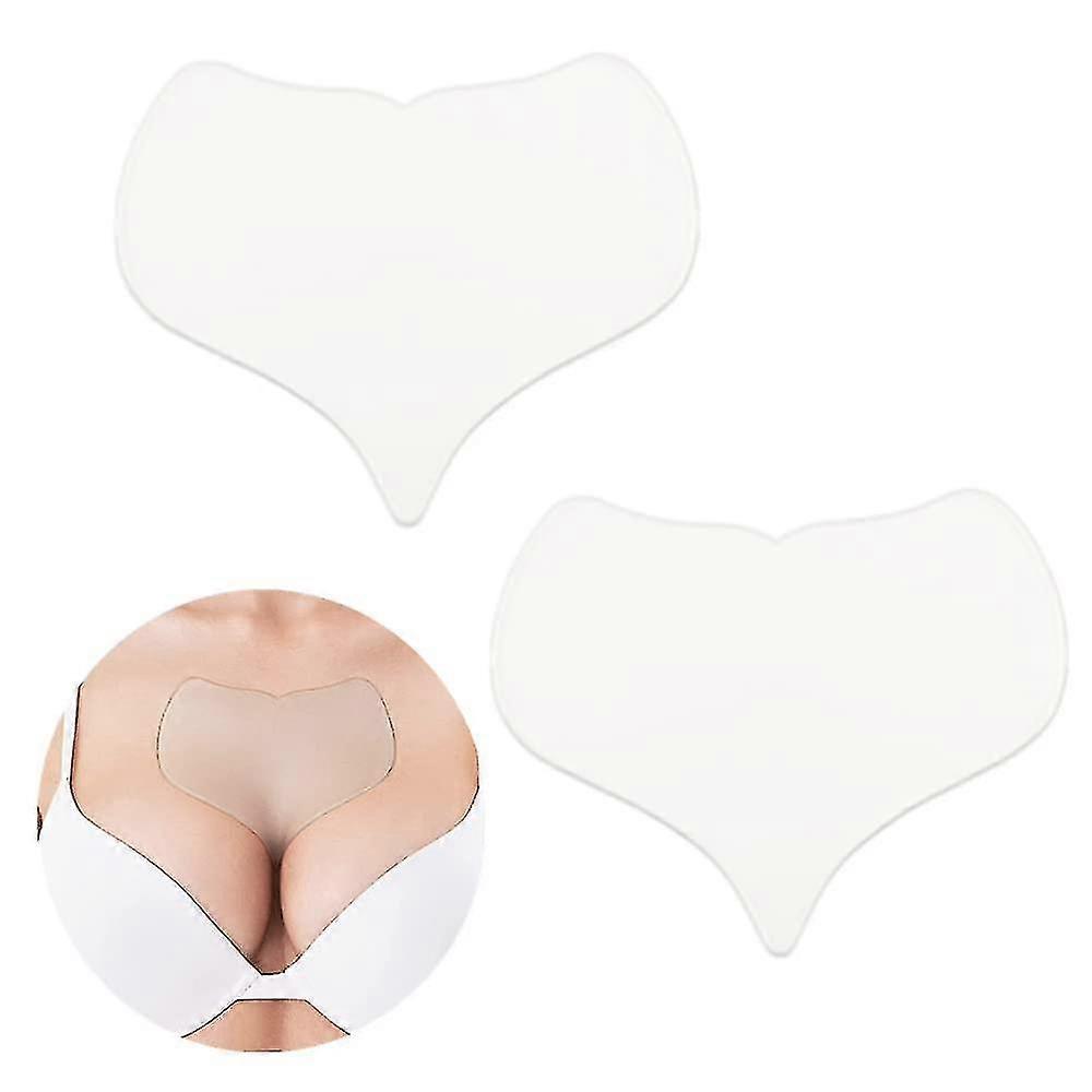 2 Pcs Silicone Anti Wrinkles Chest Patch Reusable Transparent Wrinkles Removal Pad Tw