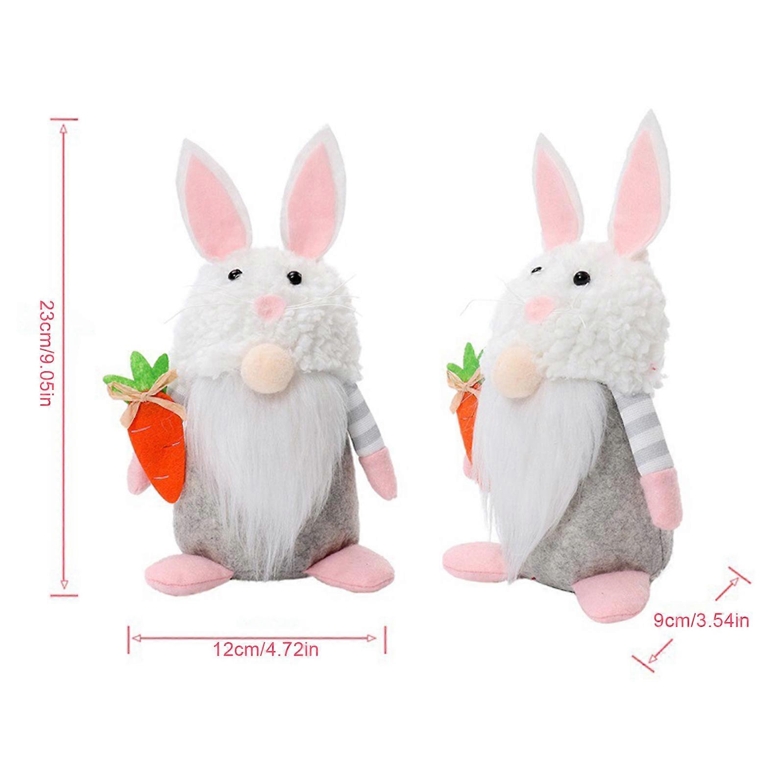 Decorazioni Pasquali Coniglietti Peluche – Set Da 2, Altezza 29 Cm, Rosa E Grigio, Per Casa E Regali Bambini - 2