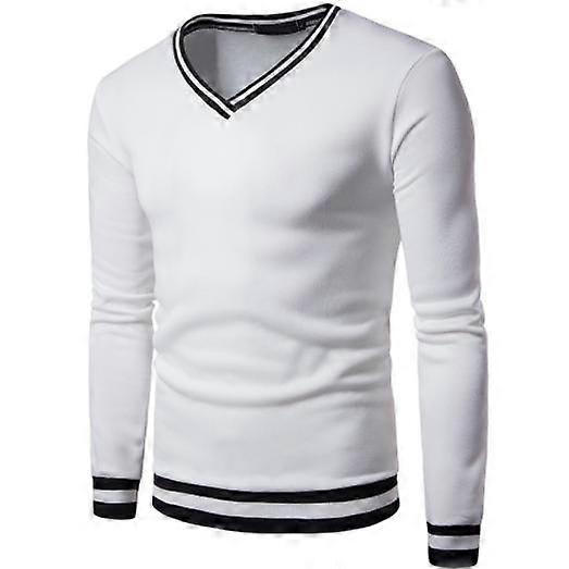 Herren Pullover Pullover mit V-Ausschnitt Langarm Bequemes Polyester-Stricksweatshirt