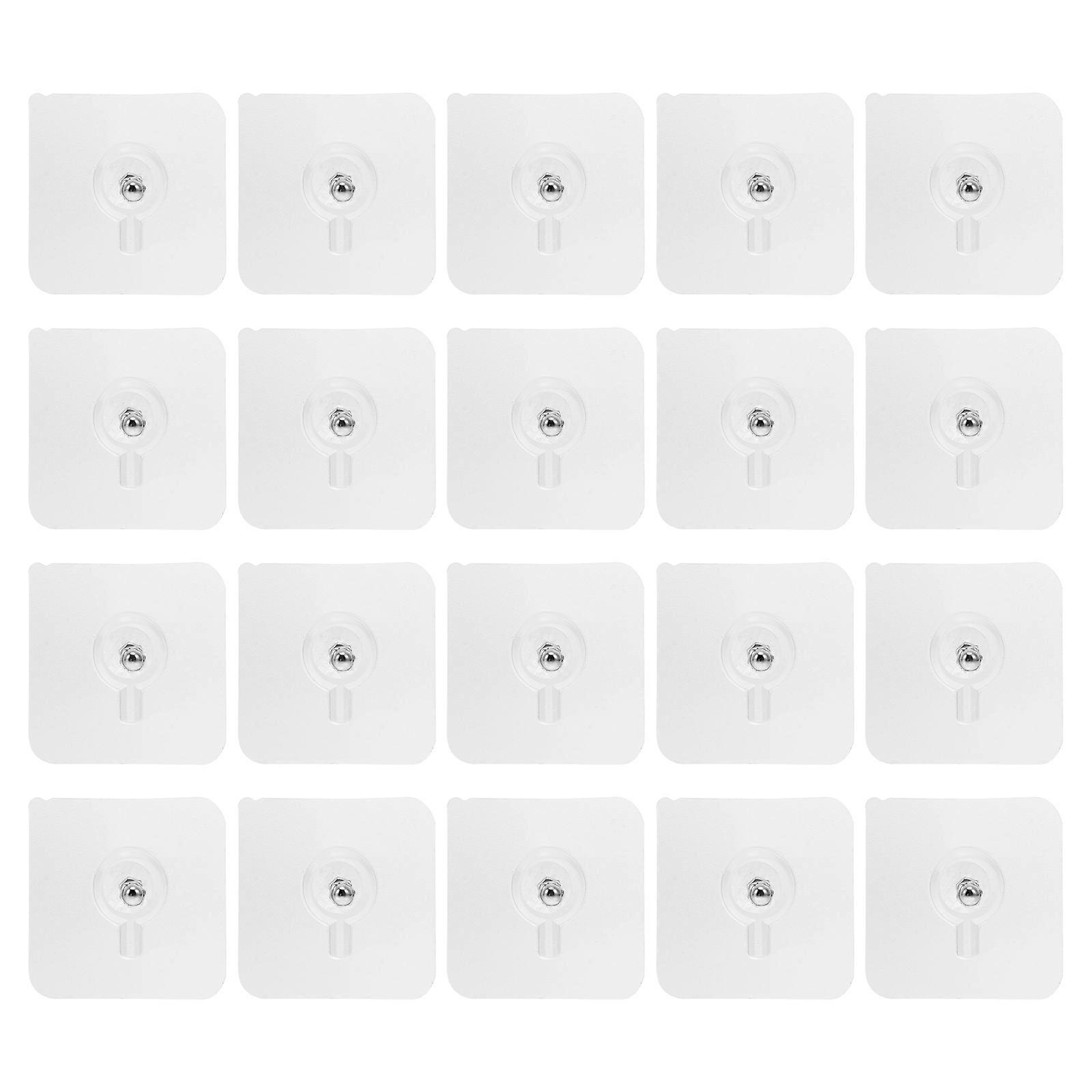 20 Pcs Picture Hooks Non- Trace Stickers Kitchen Sponge Hook Screw Patches Metal Sticky Hook