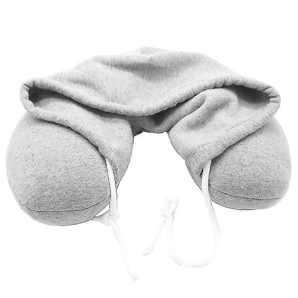 Adults Drawstring Hooded Solid Travel Portable Neck Support H Hat Microbeads