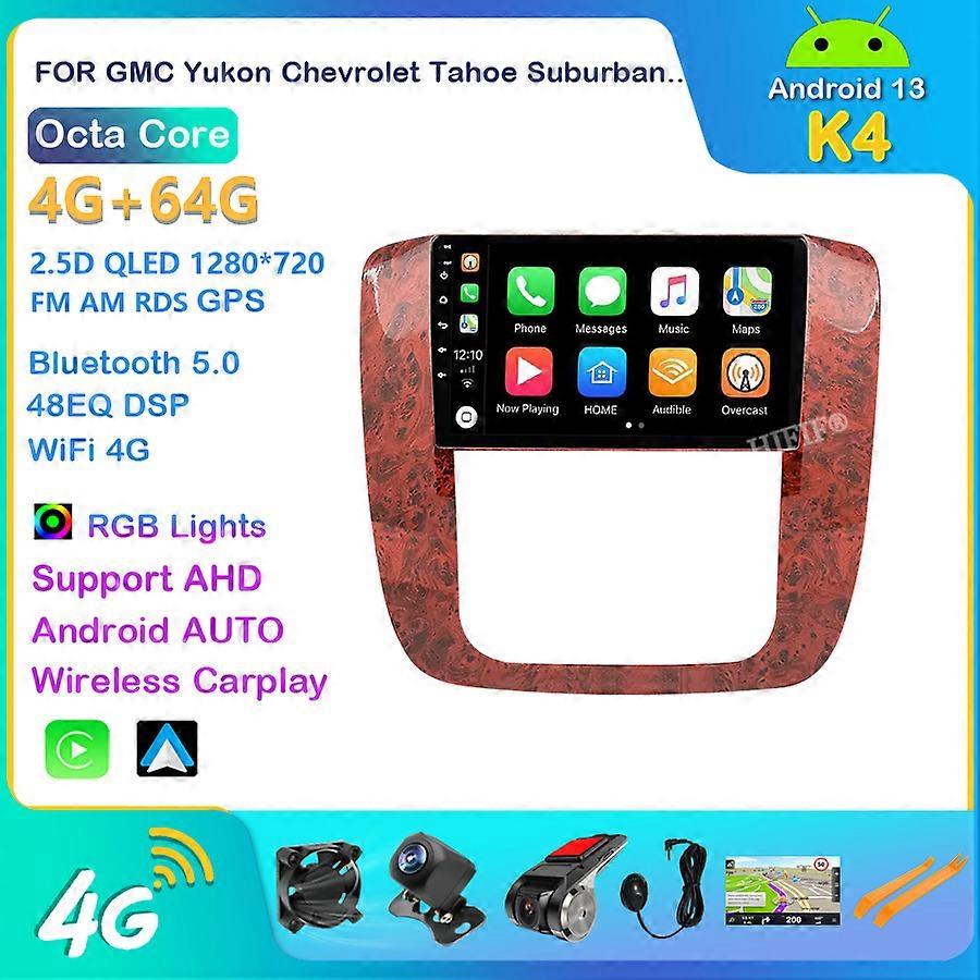 Android 13 Carplay auto For GMC Yukon Chevrolet Tahoe Suburban 2007 - 2012 Car Radio Multimedia Video Player GPS Navigation DSP