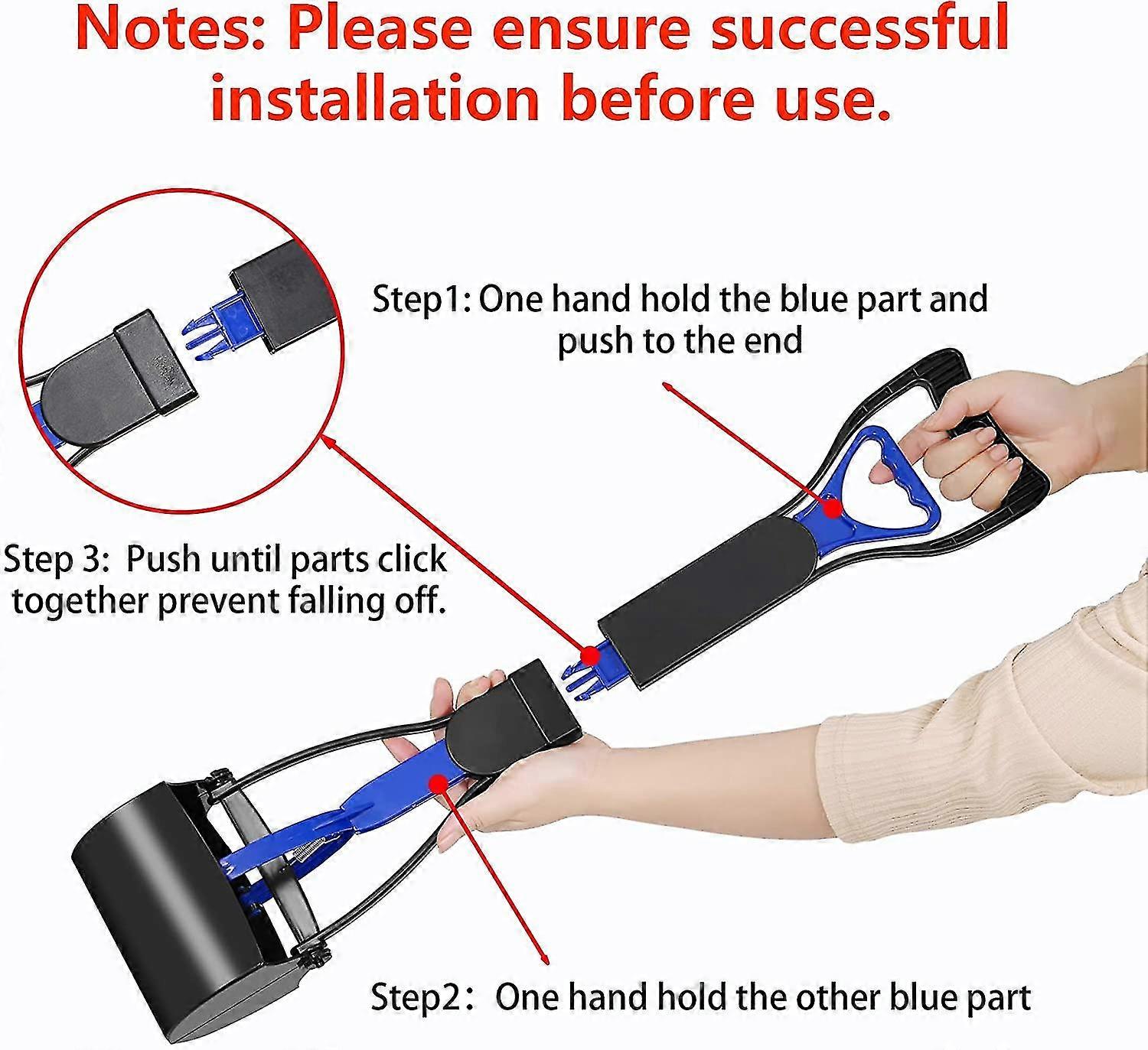 קפל את גורף המחרבן לחיות מחמד לכלבים גדולים עם מגרפה ארוכה