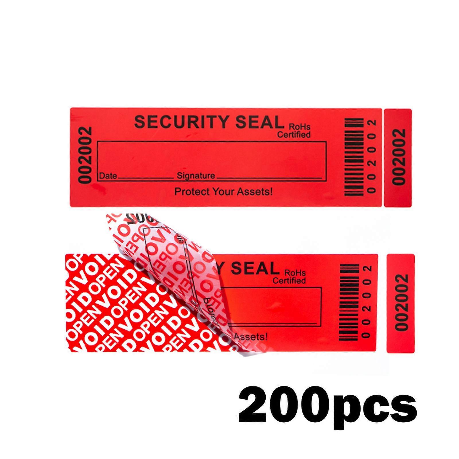100% Total Transfer Tamper Evident labels Security Warranty Void Stickers red Large 35*120 mm Triple Serial Numbers seal sticker