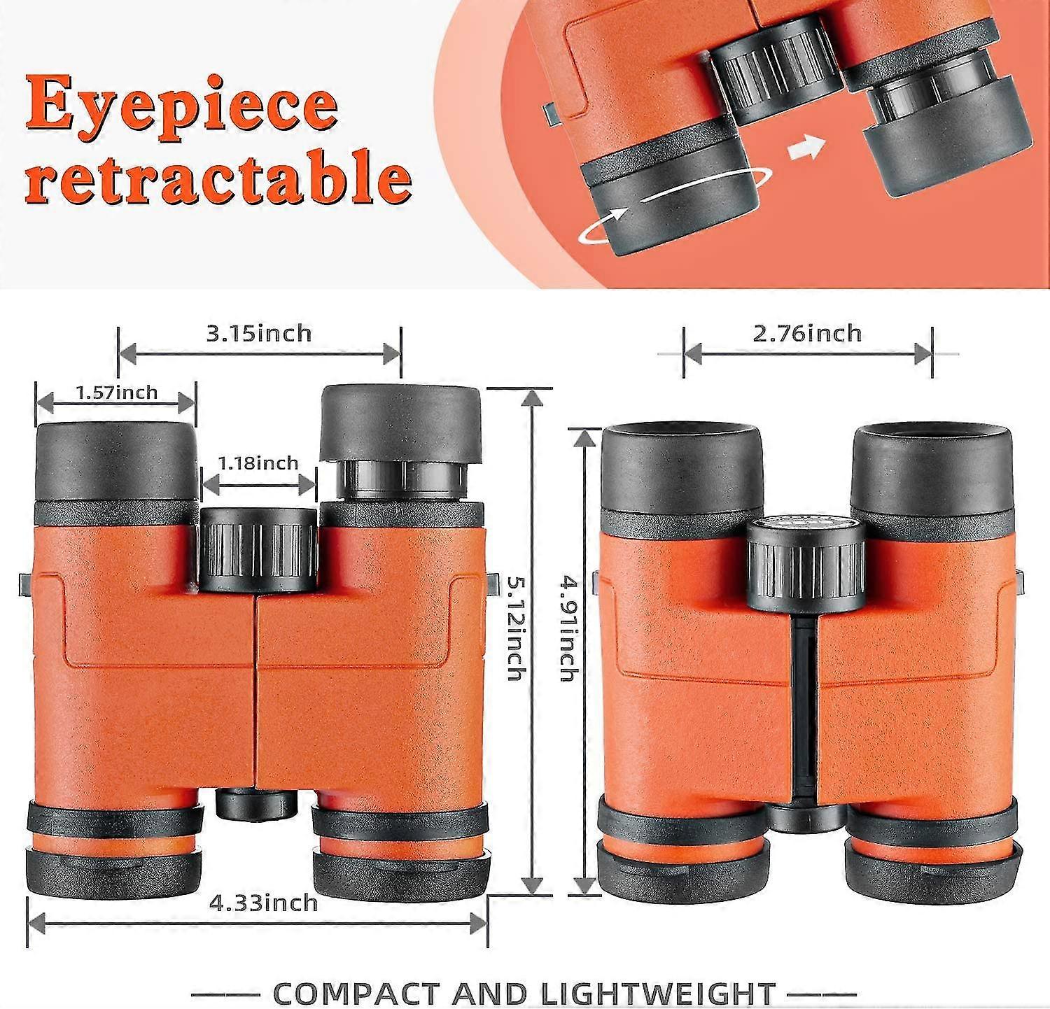 Unique Bargains Jumelles Jouets 4X30 Compactes Pliables Antichoc Vert Foncé avec Sangle de Cou pour Observation des Oiseaux Randonnée