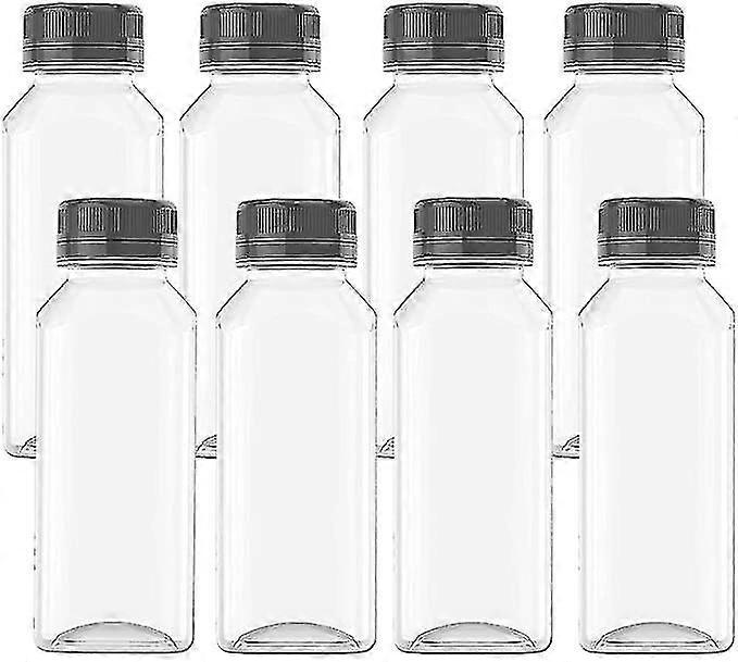 8 pack juiceflaskor 13.5 Oz plastflaskor med lock, återanvändbara bulkvattenflaskor, dryckesflaskor för dricksvattenförvaring